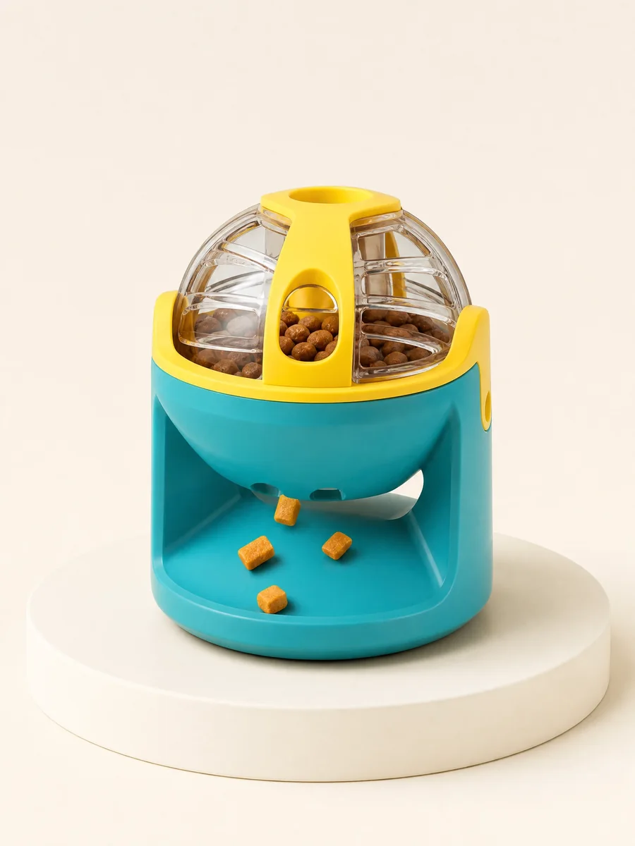 PawViso multi-window snack feeder shown as a private-label product format